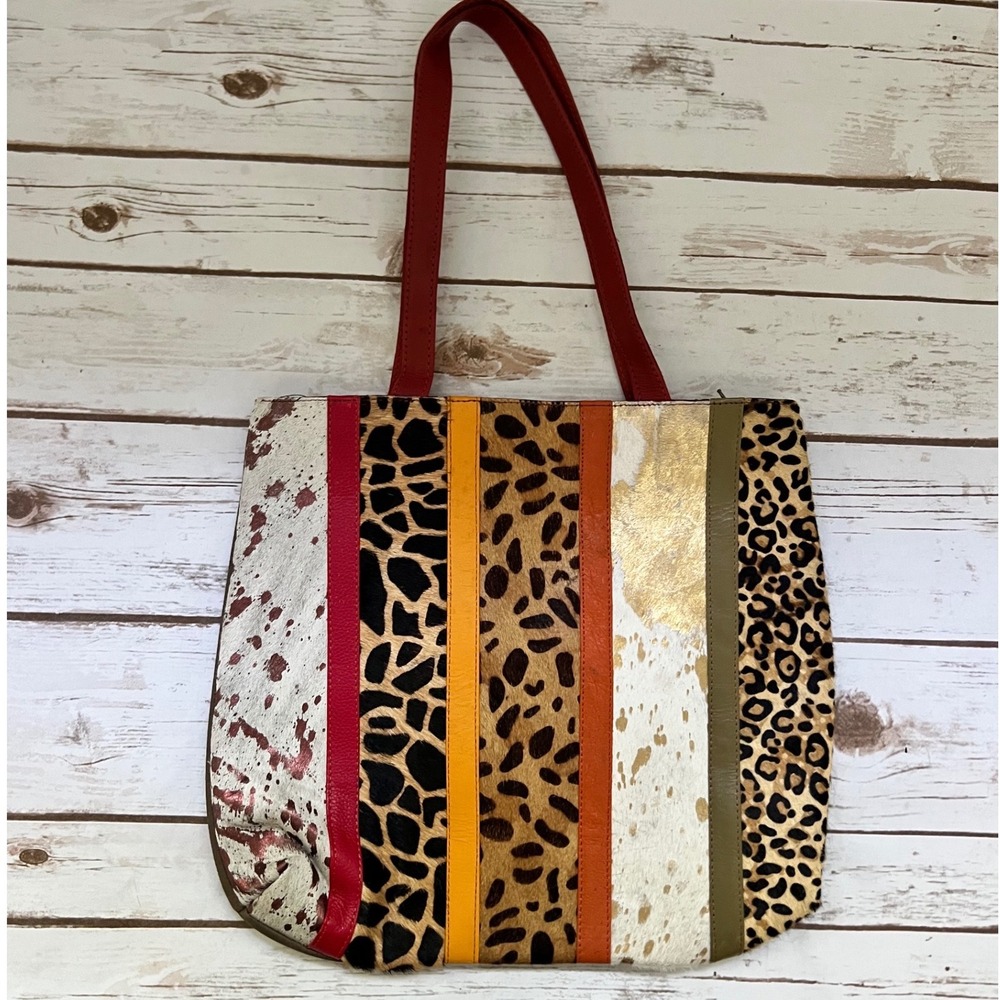 Folklore Couture Hair On Animal Print Calf Hair Leather Patchworkore